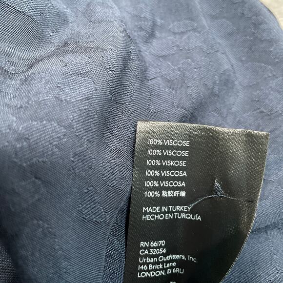 Anthropologie Dress Womens Medium Petite Blue Mini Jacquard High Collar Belted - Picture 5 of 11